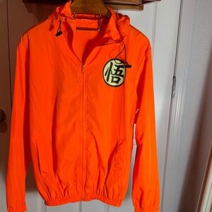 Orange Hooded Jacket with Logo